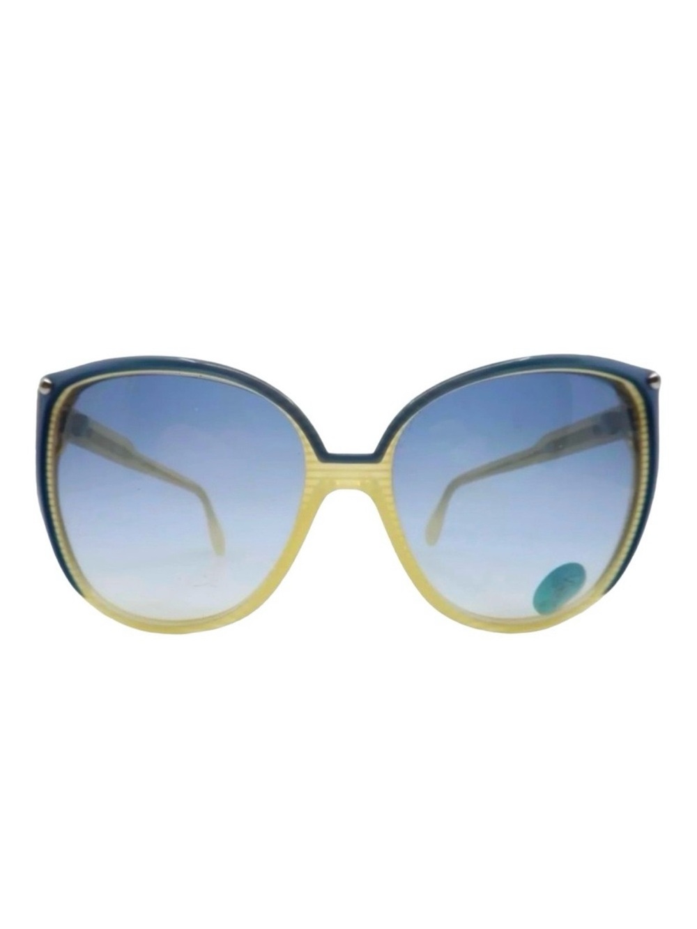 1980’s Silhouette Austria Oversized Sunglasses, Blue and Cream, Deadstock
